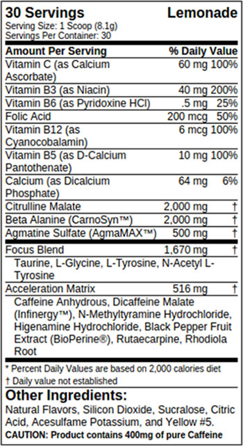 Supplement Facts Dyno RSP Supplement Facts Dyno RSP