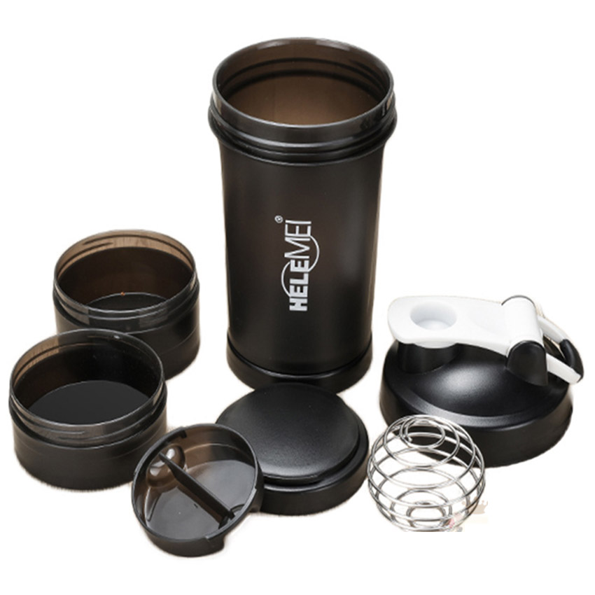 Helemei Pro Shaker 650ml, 4 ngăn