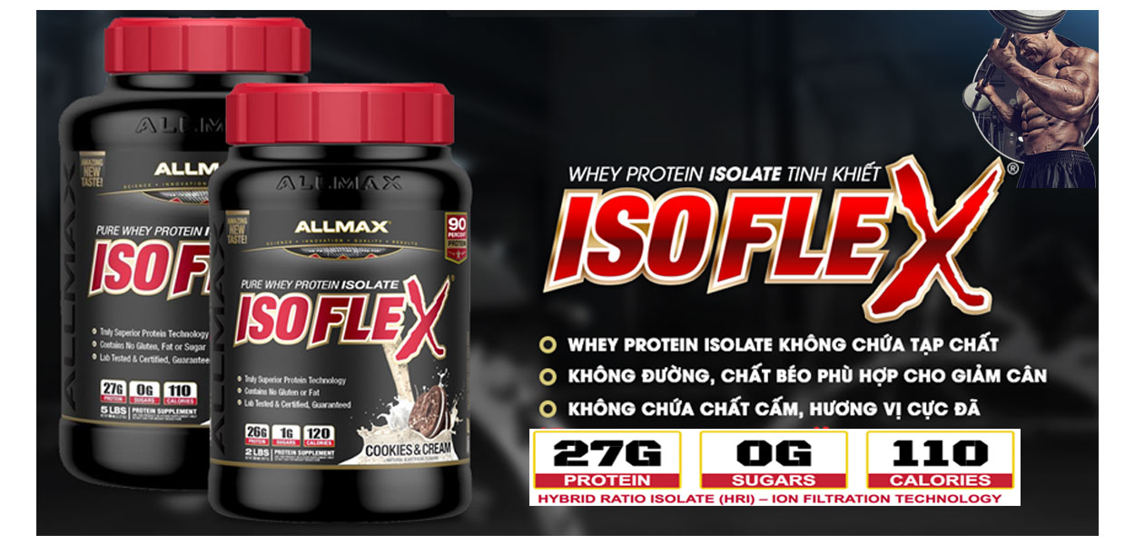 AllMax IsoFlex 5lbs (2,3kg) Chính hãng -100% Whey Protein Isolate